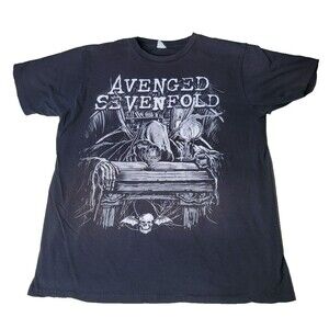 2013‎ Avenged Sevenfold Size XL Black T-Shirt Unisex By Bay Island Sportswear